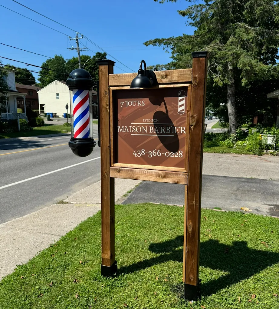 Pancarte extérieure Maison Barbier - Ouvert 7 jours